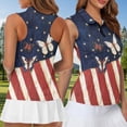 thumbnail image 4 of Aplkyhs Matching Couple Sport Shirts American Flag Butterfly Quarter Zip Golf Tennis Tank Top Women's Matching Hawaiian Golf Shirt for Couple Racerback Design, 4 of 6