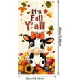 thumbnail image 2 of Hello Fall Door Cover Thanksgiving Backdrop Pumpkin Sunflower Wagon Field 71x35 Inch Rustic Autumn Banner for Porch Wall Decor Fall Harvest Photo Booth Props, 2 of 6