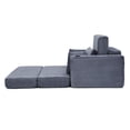thumbnail image 2 of 52.4" Boneless Chaise Lounge Chair Indoor-Oversized Cloud-Like Cozy Comfy Modular 3-In-1 Sofa Bed for Reading, Living Room& Bedroom Corduroy Couch Sleeper (Gray), 2 of 11