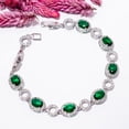 thumbnail image 2 of Chrome Diopside, CZ 925 Sterling Silver Adjustable Bracelet 7-8" B132222, 2 of 6