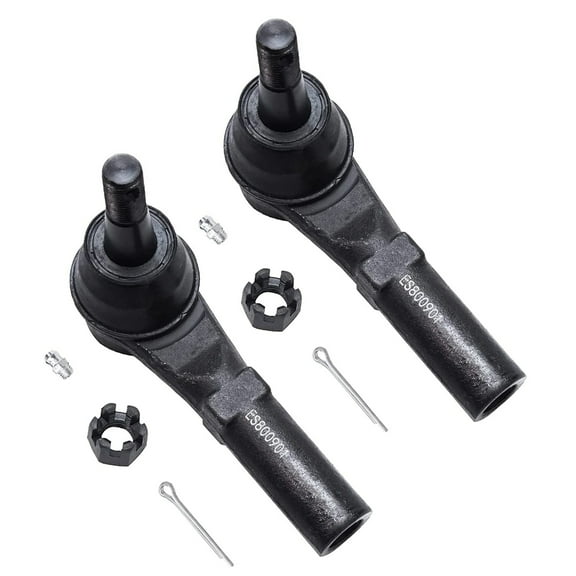 Detroit Axle - Front 2pc Tie Rods for 11-19 Chevy Silverado GMC Sierra 2500 3500 HD, 2 Outer Tie Rod Ends 2011 2012 2013 2014 2015 2016 2017 2018 2019 Replacement