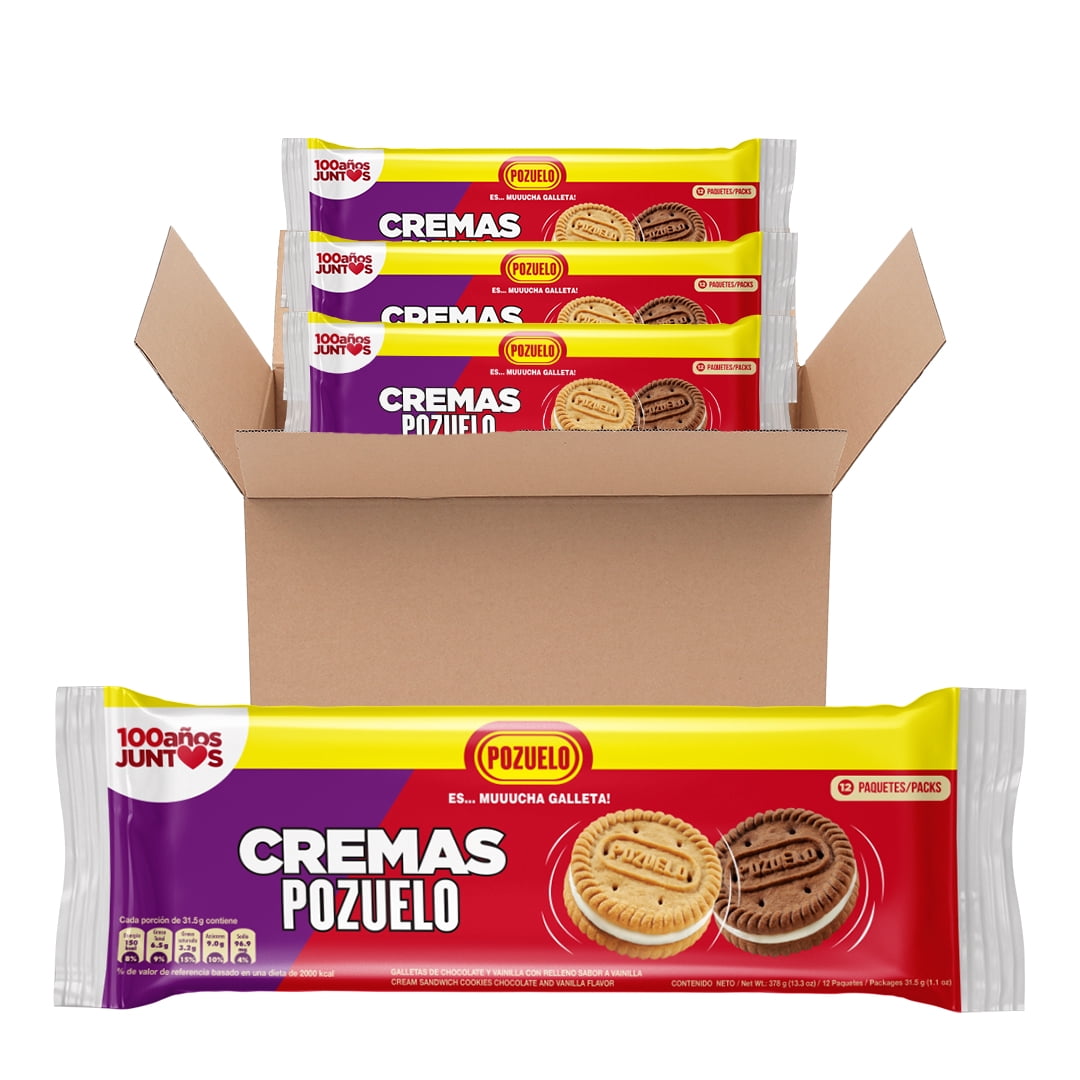 Pozuelo Chocolate-Vanilla Mixed Bag Cookies, 12.70 oz, Pack of 3