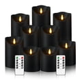 thumbnail image 1 of Set de 9 velas Nimiko sin llama con mando a distancia, color negro, 1 of 6