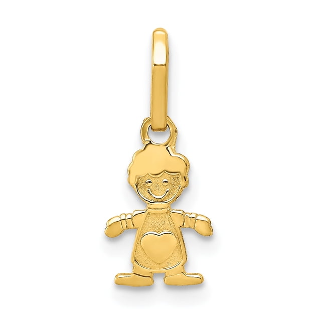 Pendentif Breloque Collier Petit Garçon en Or Jaune 14k Bébé