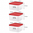 3 PCS Cookie Storage Containers with Lid 3.7L Square Plastic Cookie ...