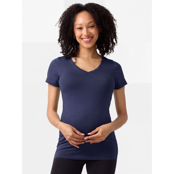 Ingrid & Isabel For Every Belly Women's Maternity Fitted V Neck Tee, Sizes S-XXL