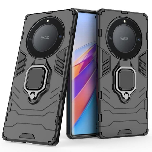 Funda para Honor Magic 5 Lite 5G con Soporte Anillo Giratorio 360° y Protección Resistente a Golpes y Caídas