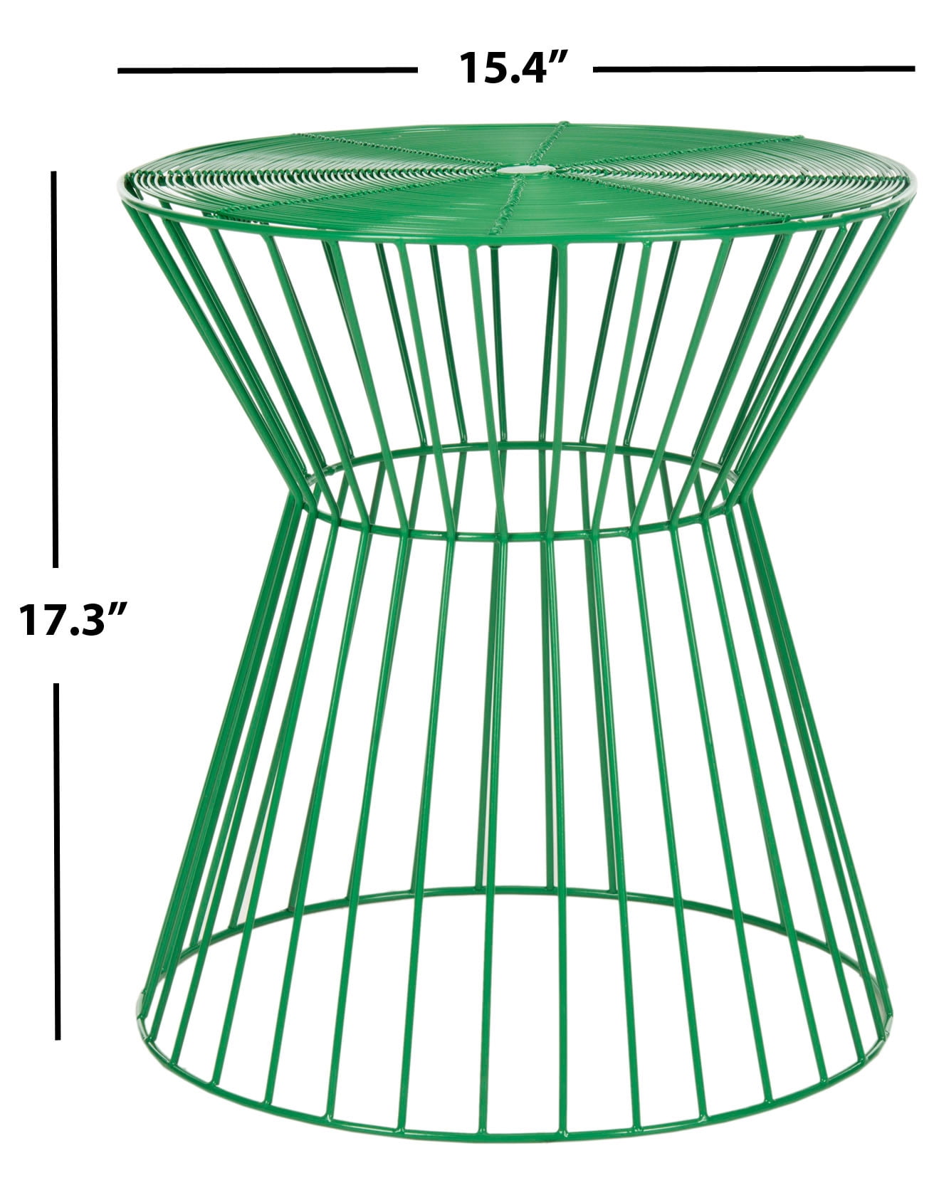 SAFAVIEH Adele 17.3 in. H Classic Mid Century Iron Wire Stool, Green