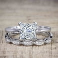 thumbnail image 4 of 1.50 Carat Moissanite and Diamond Trio Bridal Ring Set in 10k White Gold, 4 of 5