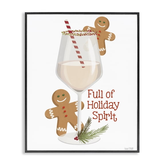 Stupell Industries Eclectic Full Of Holiday Spirits Black Framed Giclee Art, 11 x 14, by House Fenway