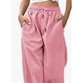 thumbnail image 2 of Elastic Waist Women Casual Wide Leg Pants Fashion Trousers, 2 of 2