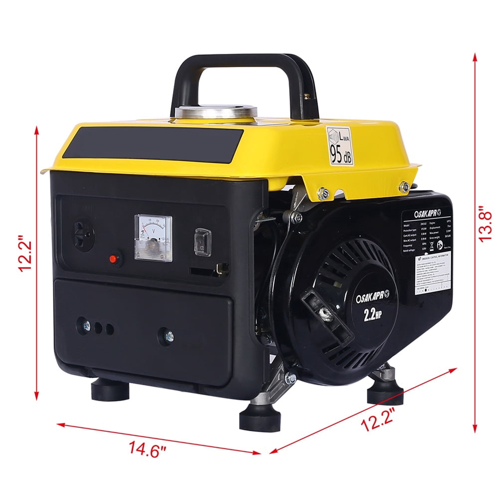 Portable Generator, 900 Watts Low Noise Gas Powered Generator, Outdoor Generator, Home Generator, Portable Generator Gas Powered, for Backup Home Use & Outdoors Camping