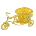 thumbnail image 4 of Artificial Flower Basket Vase Plant Rack Decorative Nostalgic Mini Desktop Storage Basket Tricycle Planter for Garden Yellow, 4 of 8