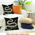 thumbnail image 4 of Creowell   Snake Throw Pillow Covers Sun and Moon Cushion Covers Moth Sugar Skull Pillow Covers for Sofa Bed Galaxy Starry Sky Butterfly Animal Pillow Inserts Not Included Black 18x18in, 4 of 5