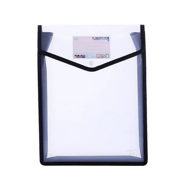 Dalazy Pochette de Documents Transparente A4 avec Fermeture à Pression, Blanc, 1 Unité