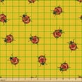 thumbnail image 2 of Ambesonne Ladybugs Fabric by the Yard Upholstery, Dame Beetles Repeated Art, 2 Yards, Earth Yellow Vermilion, 2 of 5