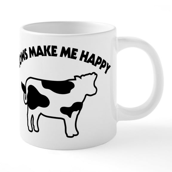 CafePress - Cows Make Me Happy - 20 Oz White Ceramic Mega Mug