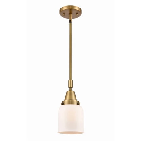 447-1S-BB-G51-Innovations Lighting-Bell - 1 Light Stem Hung Mini Pendant In Industrial Style-11.13 Inches Tall and 5 Inches Wide-Brushed Brass