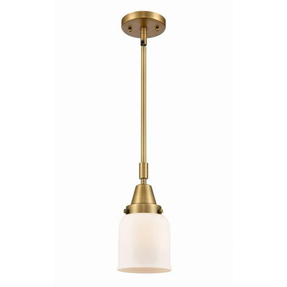 447-1S-BB-G51-Innovations Lighting-Bell - 1 Light Stem Hung Mini Pendant In Industrial Style-11.13 Inches Tall and 5 Inches Wide-Brushed Brass