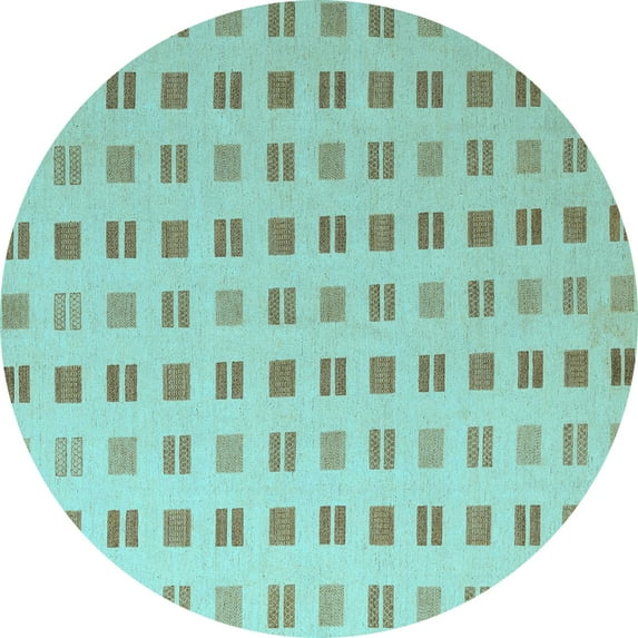 Ahgly Company Indoor Round Solid Light Blue Modern Area Rugs, 6' Round