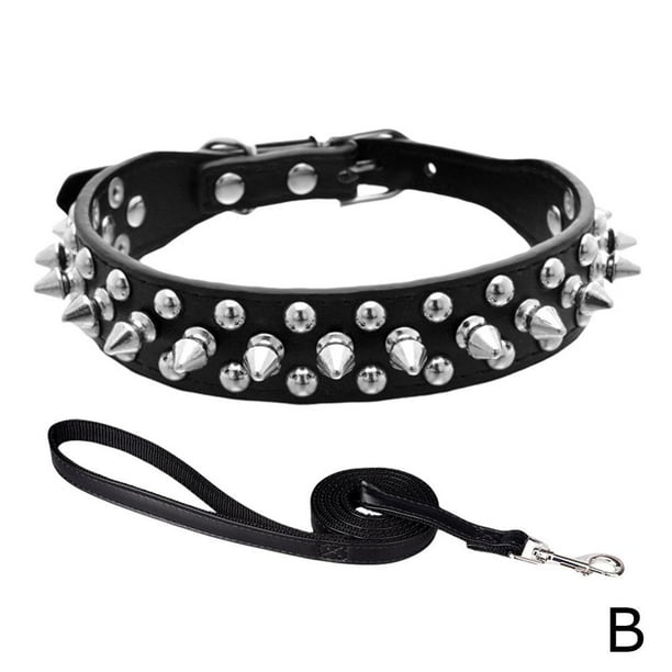 SGACAI Collar para mascotas con remache y correa, antimordeduras, para perros medianos y grandes, juego de cadena♯