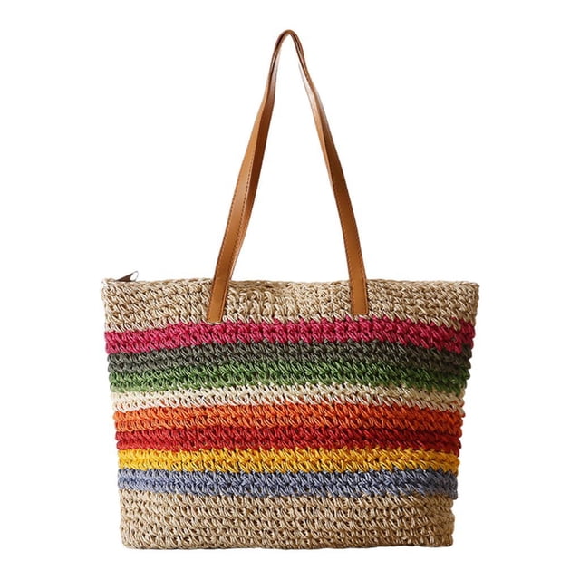 Bolso de playa Sunnimix de paja para mujer Beige
