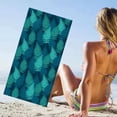 thumbnail image 4 of Toalla de playa, accesorios de playa plegables ultrasuaves grandes para mochileros, lago de baño Conífera azul Cola Toallas de playa, 4 of 8