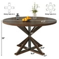 thumbnail image 4 of 47" Round Dining Table for 4-6 People, Modern Farmhouse Kitchen Table with Waterproof Thickened Tabletop, Sturdy X-Shaped Metal Wood Base for Dining Room, Small Spaces, 4 of 12