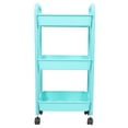 thumbnail image 5 of HEMOTON Sky-blue Plastic Storage Cart with 3-layer Shelf for Kitchen and Bathroom Organization, 5 of 8