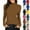 20# Brown, variant on Women's Mock Turtleneck Shirts Long Sleeve Pullover Tops Stretch Cotton Basic Layering Loose Fit Undershirt Tee,Yellow M