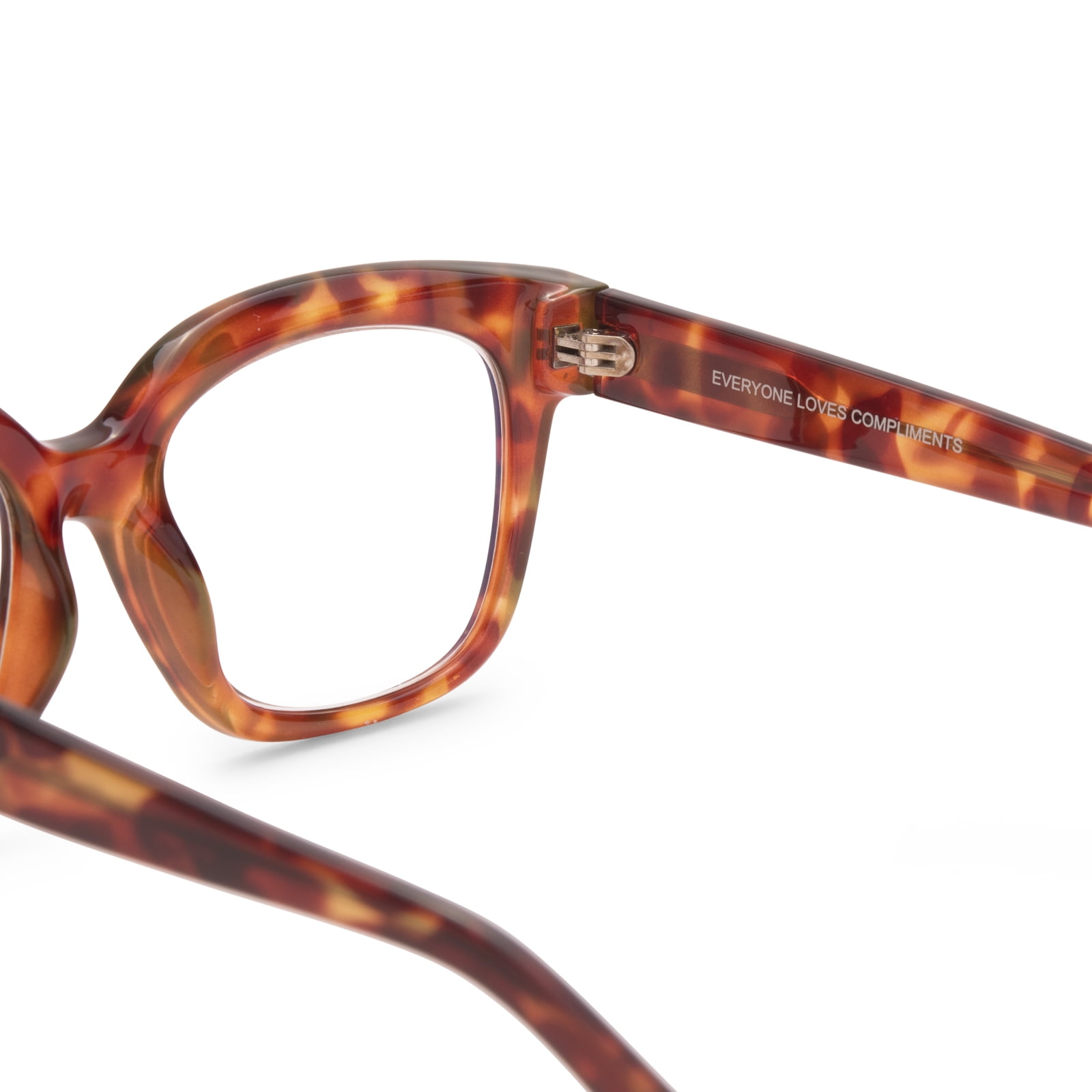 Compliments by DIFF Eyewear Ava Blue Light Reading Glasses Amber Tortoise +2.0