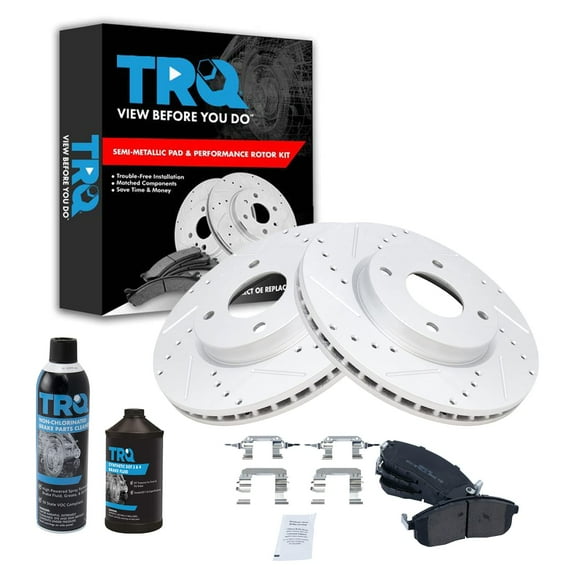 TRQ Front Metallic Brake Pad & Performance Coated Rotor Kit w/Chemicals BKA15400 Fits select: 2007-2012 NISSAN SENTRA, 2007-2012 NISSAN VERSA