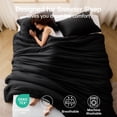 thumbnail image 5 of Sasttie Queen Comforter Set Black, 3 Piece Solid Bedding for All Seasons, Soft and Breathable Down Alternative Bed Set with 2 Pillowshams, 5 of 9