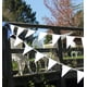 thumbnail image 2 of 10 m/32 pies 36 piezas banderines triangulares blancos boda doble capa tela banderines pancarta guirnaldas, 2 of 5