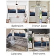 thumbnail image 3 of Blue Brown Wave Short Blackout Curtains 24 Inch Long Deep Blue Abstract Art Rod Pocket Kitchen Curtains, 2 Panels Thermal Insulated Room Darkening Drapes for Bedroom, 30"W x 24"L, 3 of 5