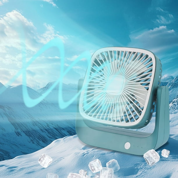 Miniventilador Usb Portátil de Verano | Ventilador de Escritorio Compacto de 3 Velocidades con Cabezal Ajustable a 270° | Motor Silencioso Sin Escobillas | Base Antideslizante con Gancho Plegable | R