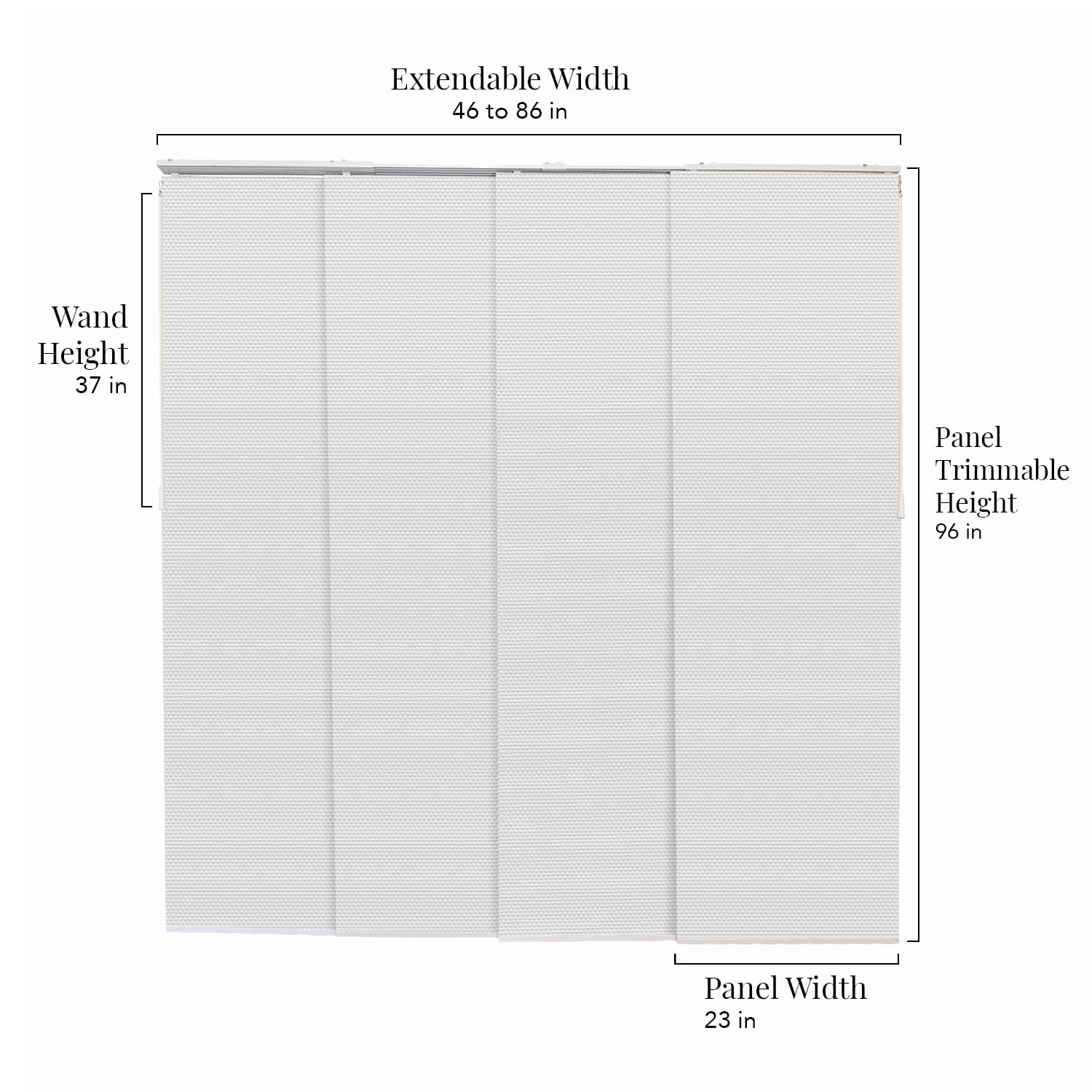 Chicology Cordless PVC Sliding Window Blinds, White, 46.86" x 96"