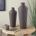 thumbnail image 2 of DecMode 20", 16"H Textured Tapered Black Metal Vase, Set of 2, 2 of 9