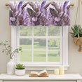 thumbnail image 2 of Purple Tropical Leaves Curtain Valances for Windows, Kitchen Valance Window Treatments Panel 2 Pack, Simple Watercolor Palm Plants Rod Pocket Short Curtains for Bathroom Bedroom 60 x 18 Inch, 2 of 8