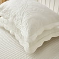 thumbnail image 4 of MarCielo 2-Piece 100% Cotton Quilted Pillow Shams Embroidered Farmhouse Pillow Shams PJ, 4 of 5
