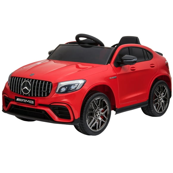 Aosom 12V Ride On Toy Car for Kids with Remote Control, Mercedes Benz AMG GLC63S Coupe, 2 Speed, with Music, Electric Light, Red