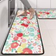 thumbnail image 2 of Kitchen Rugs Sets Of 2,Pioneer Flower Floral Print Pattern Anti Fatigue Kitchen Mat Rugs Non Slip Washable,Decorative Kitchen Floor Mats for Kitchen,Sink,Laundry,17"x47"+17"x47", 2 of 5