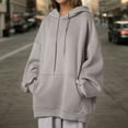 thumbnail image 2 of Ediodpoh Women's Comfortable Thickened Pullover Hoodies for Women with Pockets for Everyday Wear Korean Style Warm Top for Ladies GY3 L, 2 of 4