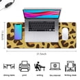 thumbnail image 5 of Long Mouse Pads for Desk,Yellow and Brown Of Leopard Print Desk Mats on Top Of Desks, Desk Mouse Pad Extra Large with 3mm Non-Slip Base and Stitched Edge for Gaming,Office,Work,Home 31.5"x11.8", 5 of 6