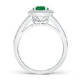 thumbnail image 2 of Angara Natural 0.75 Ct. Emerald with Diamond Halo Ring in 14K White Gold for Women (Ring Size: 11.5), 2 of 8