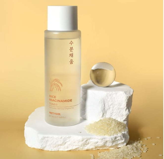 PRETTYSKIN Moisturizing Toner for Face-Non-Sticky, Calming- 8.45fl.oz (250ml) (Rice Niacinamide)