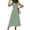 Light Green, variant on Women's Smocked Quarter Button Short Sleeve Dress with Sheer Overlay and Opaque Panel 100% Polyester for everyday wear