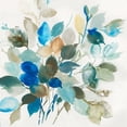 thumbnail image 3 of Jensen, Asia 12x12 Black Modern Framed Museum Art Print Titled - Blue Leaves I, 3 of 5