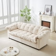 thumbnail image 2 of Modern Chenille Cloud Deep Seat Sofa with Comfortable and Soft Cushions, Beige, 2 of 14