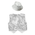 thumbnail image 3 of Aislor Kids Boys Girls Sequins Vest Top Performance Party Costume Hip Hop Jazz Modern Dance Waistcoat Jacket with Hat 3-14, 3 of 7